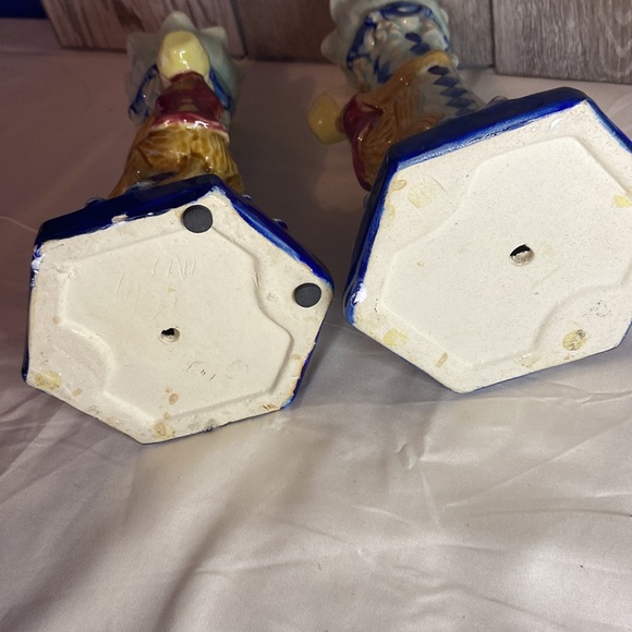 Vintage majolica grand millennial hanging monkey pillar candle holders - Picture 3 of 4